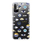 PrintiFy Xiaomi Redmi 10 5G ile Uyumlu 1mm Slim Fit Nazar Boncuğu 2 Baskılı Şeffaf Kılıf