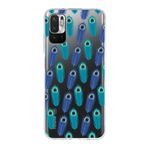 PrintiFy Xiaomi Redmi 10 5G ile Uyumlu 1mm Slim Fit Nazar Boncuğu 4 Baskılı Şeffaf Kılıf