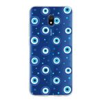 PrintiFy Xiaomi Redmi 8A ile Uyumlu 1mm Slim Fit Nazar Boncuğu 1 Baskılı Şeffaf Kılıf