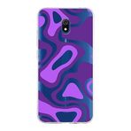 PrintiFy Xiaomi Redmi 8A ile Uyumlu Kapak Renkli Desen F Mor Tasarımlı 1mm Fit Şeffaf Silikon Kılıf
