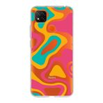 PrintiFy Xiaomi Redmi 9C ile Uyumlu Kapak Renkli Desen B Turuncu Tasarımlı 1mm Fit Şeffaf Silikon Kılıf