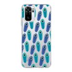 PrintiFy Xiaomi Redmi Note 10 ile Uyumlu 1mm Slim Fit Nazar Boncuğu 4 Baskılı Şeffaf Kılıf