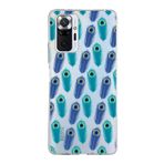 PrintiFy Xiaomi Redmi Note 10 Pro ile Uyumlu 1mm Slim Fit Nazar Boncuğu 4 Baskılı Şeffaf Kılıf