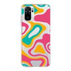 PrintiFy Xiaomi Redmi Note 10s ile Uyumlu Kapak Renkli Desen B Turuncu Tasarımlı 1mm Fit Şeffaf Silikon Kılıf