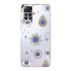 PrintiFy Xiaomi Redmi Note 11 ile Uyumlu 1mm Slim Fit Nazar Boncuğu 5 Baskılı Şeffaf Kılıf