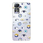PrintiFy Xiaomi Redmi Note 12 Pro 4G ile Uyumlu 1mm Slim Fit Nazar Boncuğu 2 Baskılı Şeffaf Kılıf