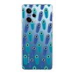 PrintiFy Xiaomi Redmi Note 12 Pro 5G ile Uyumlu 1mm Slim Fit Nazar Boncuğu 4 Baskılı Şeffaf Kılıf