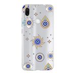 PrintiFy Xiaomi Redmi Note 7 ile Uyumlu 1mm Slim Fit Nazar Boncuğu 5 Baskılı Şeffaf Kılıf