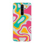 PrintiFy Xiaomi Redmi Note 8 Pro ile Uyumlu Kapak Renkli Desen B Turuncu Tasarımlı 1mm Fit Şeffaf Silikon Kılıf