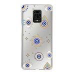 PrintiFy Xiaomi Redmi Note 9 Pro ile Uyumlu 1mm Slim Fit Nazar Boncuğu 5 Baskılı Şeffaf Kılıf