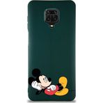 Printify Xiaomi Redmi Note 9 Pro Soft Premier Kapak Mickey Mouse-F Tasarımlı Silikon Cep Telefonu Kılıfı