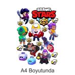 Printiks Brawl Star Karakter Ve Logosu A4 Yenilebilir Süsü Pasta Kurabiye Şeker Hamuru Kağıt Baskısı