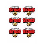 Printiks Brawl Star Logosu 6 Adet 7 X 9 Cm Yenilebilir Pasta Süsü Kurabiye Cupcake Şeker Hamuru Kağıt Baskısı