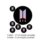 Printiks Bts 7 Adet Yenilebilir Süsü Pasta Kurabiye Cupcake Üzeri Şeker Hamuru Kağıt Baskısı