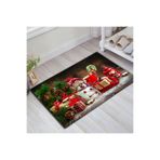 PRINTOPIA ALCADİZAYN YENİYIL YILBAŞI ŞEKERLİ KARDAN ADAM DESEN MODERN DEKORATİF KAPI ÖNÜ/İÇİ PASPASI çok renkli 40 x 60