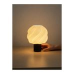 Printorium Modern Spiral Desenli LED Abajur 15 cm - Tealight Mum – Pilli Dekoratif Işık, Masa Üstü Ortam Aydınlatma