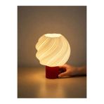 Printorium Modern Spiral Desenli LED Abajur 15 cm - Tealight Mum – Pilli Dekoratif Işık, Masa Üstü Ortam Aydınlatma