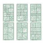 Printtoo Çiçekli El Sanatı Çizim Şablonları, Scrapbooking, Kart Yapımı, Resim ve Günlükler için Yeniden Kullanılabilir 2 mm Akrilik Çiçek ve Sarmaşık Yaprağı Kenar Şablonları, Kendin Yap Sanat Dekoras
