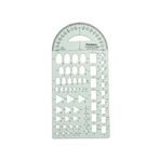 Printtoo Çok Şekilli Kombinasyon Şablon Cetveli 26x12,8 cm - 2 mm Kalınlığında Farklı Şekillerde Geometrik Çizim Şablonu - Mimari, Mühendislik, Sanat ve Kendin Yap El Sanatları için Çok Yönlü Çizim Ar