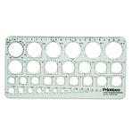 Printtoo Daire Şablonu Kalıplı Çizim Şablonu, 2 mm Kalınlığında Geometrik Çizim Cetveli, 36 Daire Boyutu, Teknik Tasarım, Mimari, Okul ve Ofis Kullanımı için Şeffaf Ölçüm Şablonu.