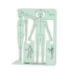 Printtoo Erkek Giyim Çizim ve Anatomi Şablonu, Terzilik Konseptleri, Kostüm Planlaması, Oran Haritalama, Giyim Sanatı Çizimi için 2 mm Akrilik Erkek Ön Yüz İnsan Figürü Şablonu