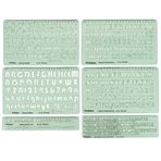 Printtoo Harf Şablon Seti, Alfabe, Sayı ve Sembol Çizimi için, 6 Yaprak 2 mm Akrilik Tipografi Şablonu, Büyük ve Küçük Harf Yazı Tipleri, Tabela, Poster, Dergi, Okul Sanat Tasarımı için Cetveller