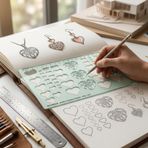 Printtoo Kalp Şeklinde Şablon Cetvel, 2 mm Şeffaf Yeşil Akrilik Çizim Şablonu, Çoklu Boyutlar, Takı Tasarımı, Geometri, Sanat ve El Sanatları, Hassas İzleme Aracı
