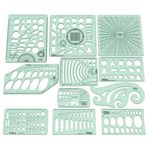 Printtoo Komple Teknik Çizim Geometri Araç Seti, Mühendislik, Mimarlık, Okul ve Ofis Kullanımı için Elips, Daire, Yay, Eğri ve Çok Şekilli Cetveller İçeren 11 Parçalı 2 mm Akrilik Teknik Çizim Şablonu