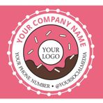 Printtoo Küçük İşletmeler için Etiket - Ambalaj, Şişe, Marka Çıkartmaları için 100 Dikdörtgen Özel Vinil Kişiselleştirilmiş Etiketler - Donuts, 10x2 İnç