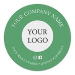 Printtoo Küçük İşletmeler için Etiket Çıkartmaları - 100 Yuvarlak Özel Vinil Su Geçirmez Çıkartmalar - El Yapımı için Kişiselleştirilmiş Etiketler, Marka Çıkartmaları - Yeşil, 13,7 x 13,7 cm