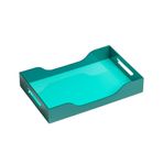 Printworks Lake Tepsi - Şişme, Turkuaz/Yeşil L - Sehpa, Osmanlı veya Makyaj Teşhir için Kulplu Büyük Dekoratif MDF Parçası, 43,5 cm x 28,5 cm