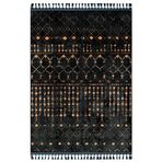 Prisha Siyah Bambu Makinada Yıkanabilir Kaymaz Taban Dijital Makine Baskı Salon Halı-I-Mvh-Zen-Z-4070-160x400