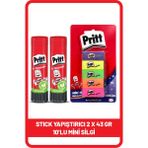 Pritt Stick 43 gr Shrink x 2 Adet + Pritt Mini Silgi 10'lu Blister