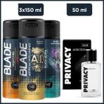 Privacy Addiction Men Edt Parfüm 50 Ml & Blade Black Alpha , Star Night, Artificial Intelligence 1.0 3x150 Ml