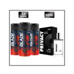 Privacy Effect Edt Erkek Parfüm 50 Ml + Blade Self Confidence Erkek Deodorant 3x150 Ml