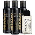 Privacy Gold Man EDT Parfüm 100 ml&Deodorant 3x150 ml