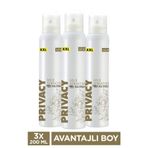 Privacy Gold Women Kadın Deodorant 3X200 ml