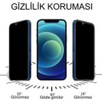 Privacy IPHONE 14 9h Full Kaplayan Kırılmaz Cam Privacy Hayalet Ekran Koruyucu - Şeffaf
