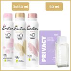 Privacy Limited Edition Woman Edt Parfüm 50 Ml & Emotion Gold Bliss, Joyous, Love Kadın Deodorant 3x150 Ml