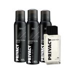 Privacy Man Addiction EDT Erkek Parfüm 100ml & Deodorant 3x150ml