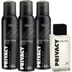 Privacy Man Addiction Erkek Edt Parfüm 100 Ml & Erkek Deodorant 3x150 Ml