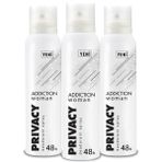 Privacy Woman Addiction Kadın Deodorant 3X150 ml Sprey Kadınlar İçin Ferahlatıcı Koku