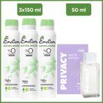 Privacy Women Limited Edition Edt Parfüm 50 Ml & Emotion Natural Breeze Deodorant 3x150 Ml