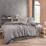 Private Çift Kişilik Nevresim Takımı Ipliği Boyalı Gri - 200 x 220 cm - Renkli