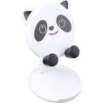 Privo Hayvan Figürlü Masaüstü Telefon Standı Sevimli Tasarım Sabit Tabanlı Telefon Tutucu (4 Model) - Panda - Beyaz