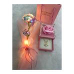 PRİYA JEWELERY Sevgiliye Özel Led Işıklı Hediye Seti, Love Konsept Kutu, Sonsuzluk Gülü, Çekmeceli Hediye Kutusuk