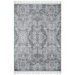 Priyam Gri Bambu Makinada Yıkanabilir Kaymaz Taban Dijital Makine Baskı Salon Halı-I-Mvh-Zen-Z-4099-100x250