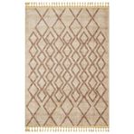 Priyanka Bej Geometrik Bambu Makinada Yıkanabilir Kaymaz Taban Dijital Makine Baskı Salon Halı-I-Mvh-Zen-Z-4076-140x250