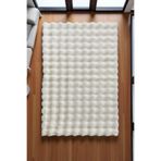 Prizma Bubble, Kaymaz, Yıkanabilir, Tekli Banyo Halısı, Paspası | Krem - (75X110CM)