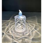 Prizma Pilli LED Mum 9 cm - Şeffaf
